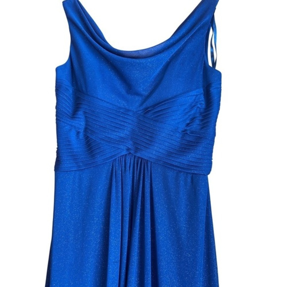 Alex Evenings Midnight Blue Sparkle Ruched Waist Gown‎ Formal Evening Dress  4 - Picture 3 of 11